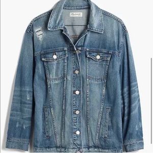 Madewell distressed oversized jean jacket